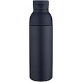 Recyklovaná dvojstenná nerezová fľaša na vodu 650 ml so sadou 3 viečok, námornícka modrá