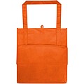 Recyklovaná netkaná nákupná taška s pevným dnom, oranžová