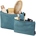 Recyklovaná sada toaletných taštičiek z brúsenej látky, tyrkysová