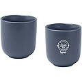 Sada 2 keramických šálok na espresso 90 ml, modrosivá