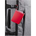 Sada zápisníka s mäkkou väzbou z recyklovaného materiálu a pera (čierne atrament), červená