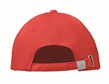 Šesťpanelová baseballová šiltovka, biela/červená