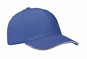 Šesťpanelová baseballová šiltovka, biela/modrá