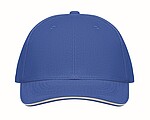 Šesťpanelová baseballová šiltovka, biela/modrá