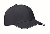 Šesťpanelová baseballová šiltovka, biela/tmavomodrá