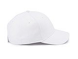 Šesťpanelová čiapka so zapínaním na suchý zips, biela