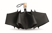 Skladací pongee dáždnik, priemer 107 cm, čierna