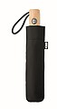 Skladací pongee dáždnik, priemer 107 cm, čierna