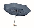 Skladací pongee dáždnik, priemer 107 cm, modrosivá