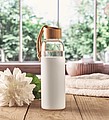 Sklenená fľaša 500ml so silikónovým obalom, biela