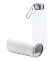 Sklenená fľaša na pitie, 420 ml, biely neoprénový rukáv