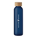 Sklenená fľaša na pitie, 500ml, matný povrch, modrá
