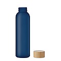 Sklenená fľaša na pitie, 500ml, matný povrch, modrá