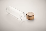 Sklenená fľaša na pitie, 500ml, s bambusovým viečkom