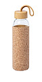 Sklenená fľaša na pitie, 500ml, s korkovým rukávom
