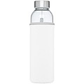 Sklenená fľaša na pitie, 500ml, s neoprénovým obalom, biela