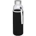 Sklenená fľaša na pitie, 500ml, s neoprénovým obalom, čierna