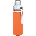 Sklenená fľaša na pitie, 500ml, s neoprénovým obalom, oranžová