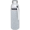 Sklenená fľaša na pitie, 500ml, s neoprénovým obalom, sivá