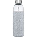 Sklenená fľaša na pitie, 500ml, s neoprénovým obalom, sivá