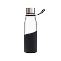 Sklenená fľaša na pitie 550ml s rukávom, čierna
