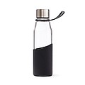 Sklenená fľaša na pitie 550ml s rukávom, čierna