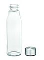Sklenená fľaša na pitie s hliníkovým viečkom, 500ml, transparentná