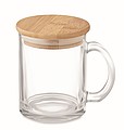 Sklenený hrnček s bambusovým viečkom, 300ml