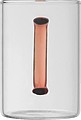 Sklenený hrnieček, 250 ml, červená