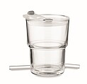 Sklenený pohár s slamkou 400ml, priehľadný