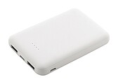 Slim powerbanka z recyklovaného ABS s batériou o kapacite 5 000 mAh, biela