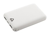 Slim powerbanka z recyklovaného ABS s batériou o kapacite 5 000 mAh, biela