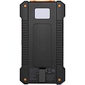 Solárna powerbanka z recyklovaného plastu s kapacitou 5000 mAh a výkonom 10 W, odolná, so zabudovanou svietidlom, čierna