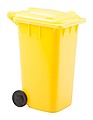 Stojan na písacie potreby, v tvare smetného koša, žltá