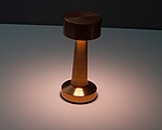 Stolná lampa z nehrdzavejúcej ocele s batériou, ružová