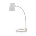 Stolná lampa Zenara s 15W bezdrôtovým nabíjaním z RCS plastu, biela