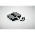 Štvorportový 2.0 USB rozdeľovač z ABS. Výstup: 2x typ A a 2x typ C. Vstup: typ C a typ A. Dĺžka kábla: 20 cm., čierna