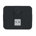 Štvorportový 2.0 USB rozdeľovač z ABS. Výstup: 2x typ A a 2x typ C. Vstup: typ C a typ A. Dĺžka kábla: 20 cm., čierna