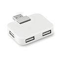 Štvorportový USB rozdeľovač z ABS plastu, biela