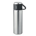 SUNA Termoska z nehrdzavejúcej ocele s hrnčekom, 420 ml, strieborná