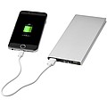 Tenká hliníková powerbanka 8000 mAh, strieborná