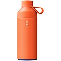 Termo fľaša na pitie, 1l, z recyklovaných materiálov, oranžová
