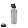 Termo fľaša na pitie s slamkou, 500ml, strieborná