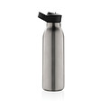 Termo fľaša na pitie s slamkou, 500ml, strieborná