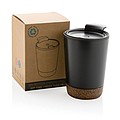 Termohrnček s korkovým dnom, 300ml, čierny