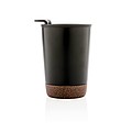 Termohrnček s korkovým dnom, 300ml, čierny