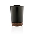Termohrnček s korkovým dnom, 300ml, čierny