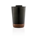 Termohrnček s korkovým dnom, 300ml, čierny
