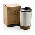Termohrnček s korkovým dnom, 300ml, strieborný