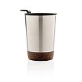 Termohrnček s korkovým dnom, 300ml, strieborný
